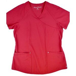 Easy Stretch by Butter-soft 4-Pocket Raglan Red Scrub Top